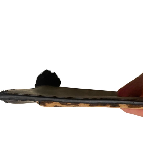 J.Crew Leopard Print Medium Clutch – Faux Calf Hair & Black Leather Trim - Picture 9 of 16